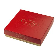 An assortment of 28 dark Classics chocolates.