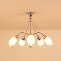 Daryan Five Light Semi Flush Bright Nickel Finish