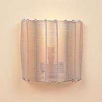 Dawson Shield Wire Wrap Wall Light Steel Finish