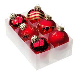 Decorated Red Baubles Medium