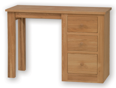 DESK SGL PED 3 DWR OAK