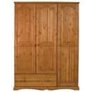 Devon Pine triple wardrobe with drawer furniture