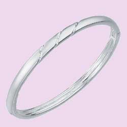 Diagonal Line Diamond Bangle