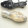 Multi metallic wedge. All: Other materials. Heel height approx. 5.5 cm (2 ins).