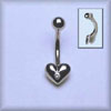 Diamond Set Platinum Heart Bellybar