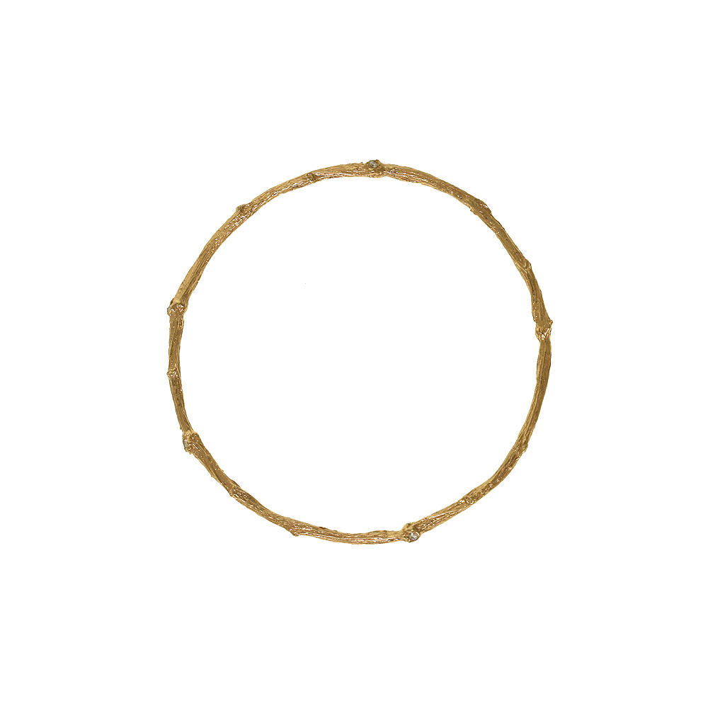 Unbranded Diamond Twig Bangle - Rose Gold