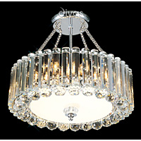 Unbranded DIIL30001 - Chrome and Crystal Semi Flush Light