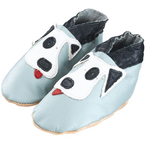 Dog Leather Shoes- Blue- 6-12 Months