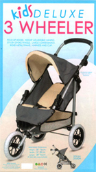 Kids Deluxe 3 Wheeler Dolls Buggy in Grey and Cream colour with fold up hood