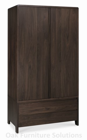 Unbranded Domino Walnut 2 Drawer Double Wardrobe