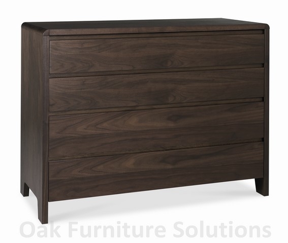 Unbranded Domino Walnut 4 Drawer Chest