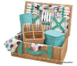 Unbranded Dotty Spot Picnic Basket-2 Person