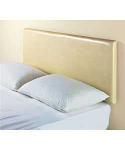 Double Faux Leather Headboard - Ivory