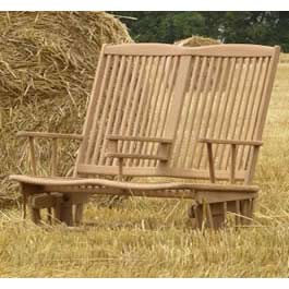 Unbranded Double Glider Teak Bench 2 Seater