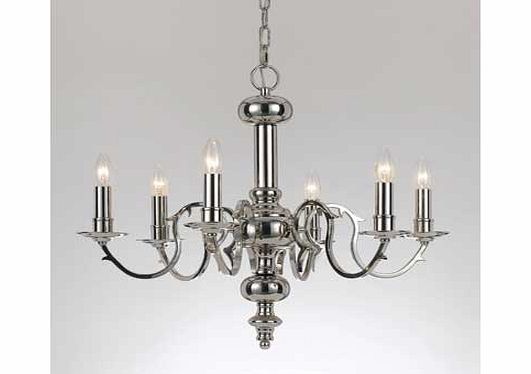 Unbranded Durham Polishe Nickel 6 Light Chandelier - Chrome