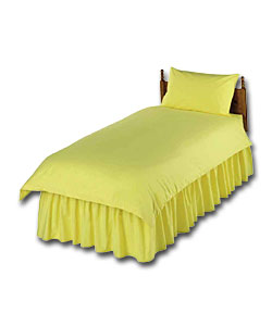 Dyed Single Duvet Set Lemon