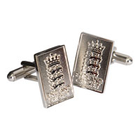 ECB Official England Cricket Embossed Logo Cufflinks.