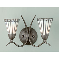 Unbranded ELDW2 - 2 Light Wrought Iron Wall Light