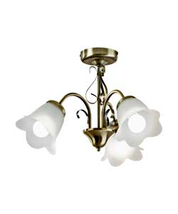 Elise Antique Brass 3 Light Fitting