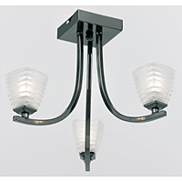 Unbranded EN91043 - 3 Light Black Chrome Ceiling Light