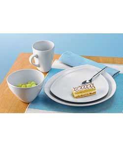 Essence 16 Piece White Stoneware Dinner Set