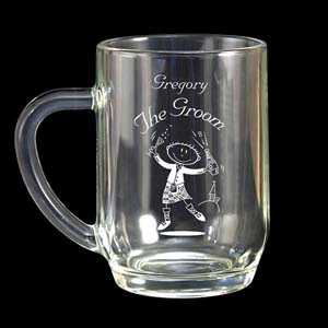 Etched Scottish Character Tankards Usher