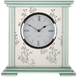 Unbranded Etched Sprig Mantel Clock