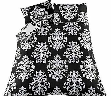 Unbranded Eve Damask Black Bedding Set - Double