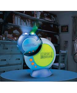 Check out the time on your wall or ceiling as it projects onto one of three realistic space backgrou