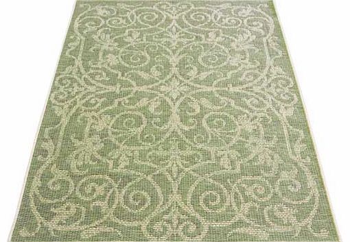 Unbranded Fairmont Flatwave Ornate Rug 120x170cm - Green