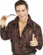 Unbranded Fancy Dress - Adult 70s Disco Shirt (DARK)