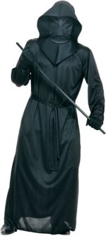Unbranded Fancy Dress - Adult Black Mesh Face Robe
