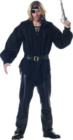 Unbranded Fancy Dress - Adult Buccaneer Shirt And Belt BLACK
