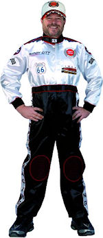 Unbranded Fancy Dress - Adult Champion Race Suit with Cap BLK/WHT