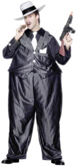 Unbranded Fancy Dress - Adult Fat Gangster Costume