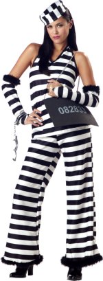 Unbranded Fancy Dress - Adult Lady Jailbird Costume Small