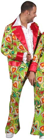 Unbranded Fancy Dress - Adult Men` Heart Design 70s Suit