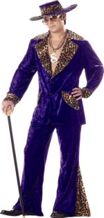 Unbranded Fancy Dress - Adult Pimp Suit and Hat PURPLE