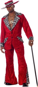 Unbranded Fancy Dress - Adult Pimp Suit And Hat RED