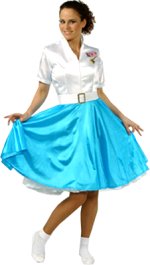 Unbranded Fancy Dress - Adult Rock N`Roll 50s Dress BLUE