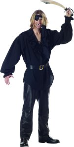 Unbranded Fancy Dress - Adult Swashbuckler Shirt And Belt BLACK