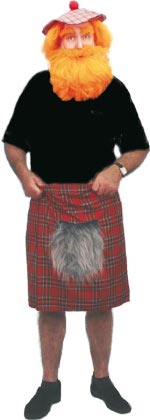 Unbranded Fancy Dress - Adult Tartan Kilt with Sporran