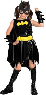Includes dress with attached cape, belt, boot tops, gauntlets and hedpiece.