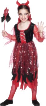Includes dress, horns, and trident.