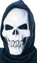 Unbranded Fancy Dress - Glow In Dark Fanged Skull Injection Molded Mask