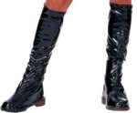 Unbranded Fancy Dress - Ladies Black Vinyl Boot Tops