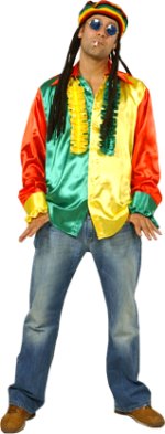 Unbranded Fancy Dress - Rasta Style Frill Shirt