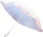 Unbranded Fancy Dress Costumes - 16 White Lace Parasol