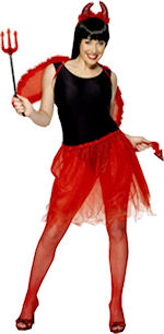Adult Devil Set includes wings, horn, trident and tutu.