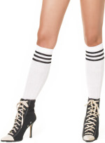 Unbranded Fancy Dress Costumes - Adult Nylon Black Striped Referee White Knee Highs